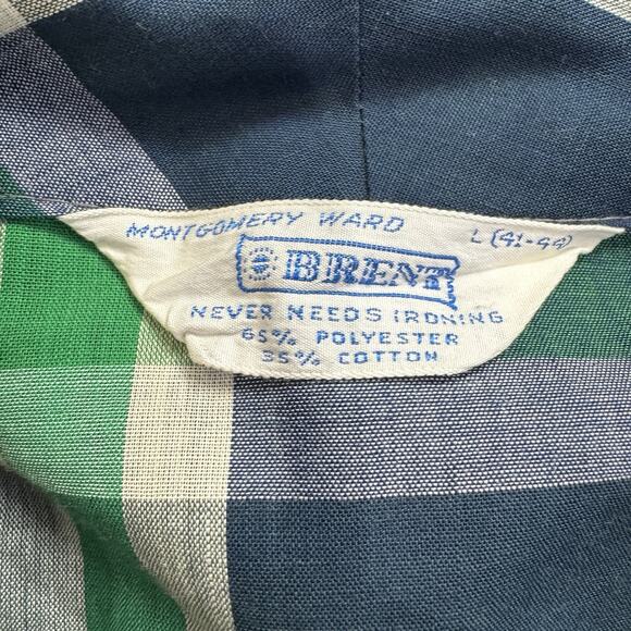 Vintage Montgomery Ward Plaid Lounge Robe 50s 60s Mod Rockabilly Sz Large - Picture 5 of 7